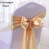 25pcs Satin Chair Sashes 280*14cm Bow Tie Chair Sash Band