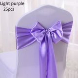 25pcs Satin Chair Sashes 280*14cm Bow Tie Chair Sash Band