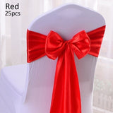 25pcs Satin Chair Sashes 280*14cm Bow Tie Chair Sash Band