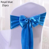 25pcs Satin Chair Sashes 280*14cm Bow Tie Chair Sash Band