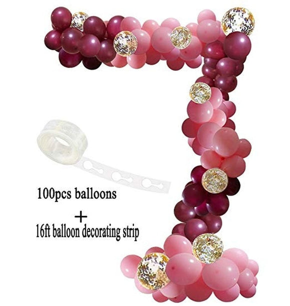 110pcs Balloons Pink Gold Confetti Balloons Garland Arch and Gold Party Baby Shower Burgundy and Gold Wedding Decorations