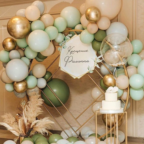 127Pcs Macaron Color Avocado Green Latex Balloons Garland Kit