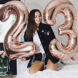 Big Foil Birthday Balloons Rose Gold Helium Number Balloon